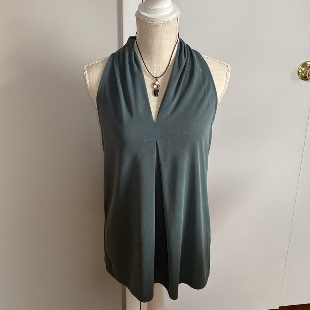 Green Envelope Sleeveless Top